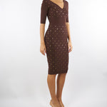 Abito Coffee in maglia con dettagli gioiello AM26S57E2 EA3 ELISABETTA FRANCHI 