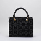 Shopper in tessuto flock con charms Elisabetta Franchi