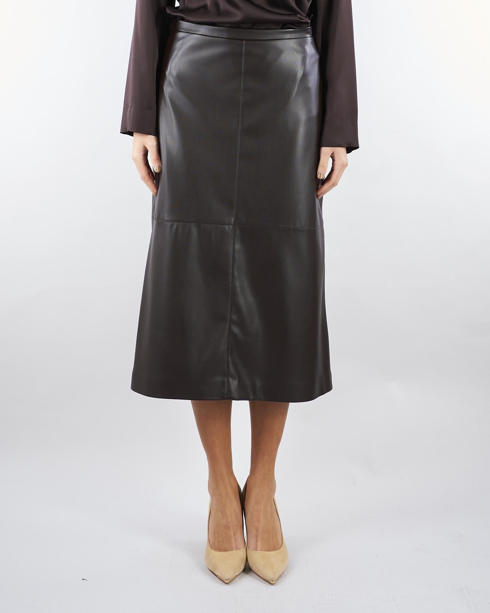 Gonna Cioccolato in ecopelle A1209706 39 CLIPS 