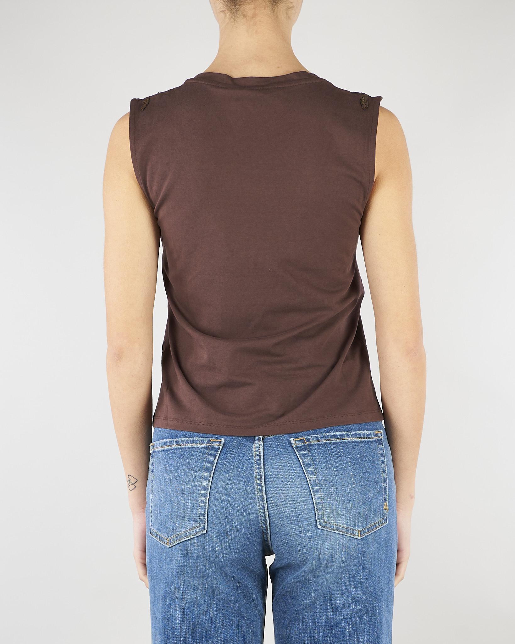 Top Cioccolato in jersey con pizzo RA6152J5003 90913 BLUGIRL 
