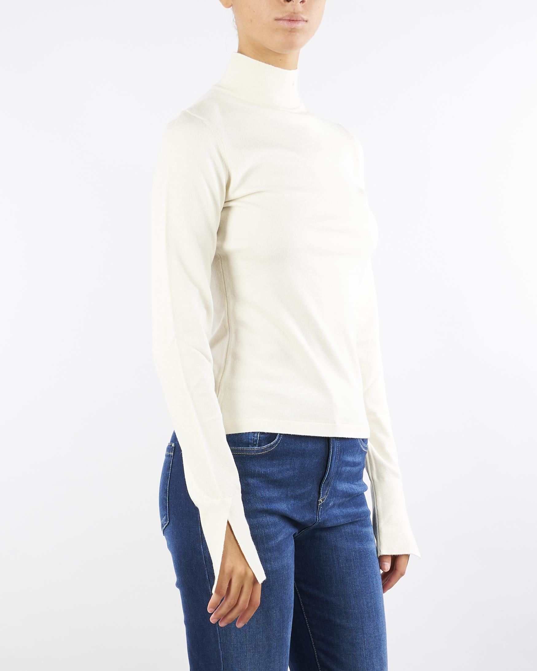 Maglia lupetto Panna in viscosa stretch RF5271MA41R 14300 BLUGIRL 