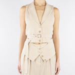 Gilet Beige con cintura TO00201TVIS0025 V0778 SIMONA CORSELLINI 