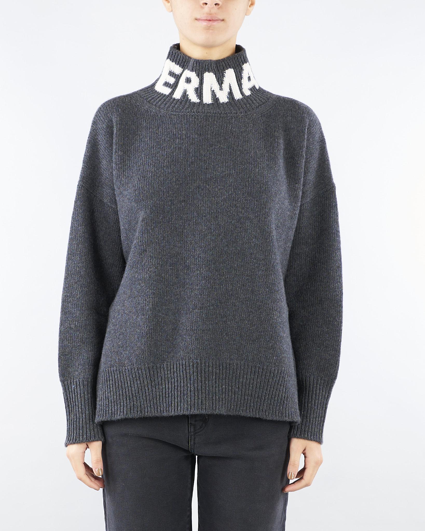 Maglia Antracite con maxi logo sul collo D47EM027EO1 MF654 ERMANNO BY ERMANNO SCERVINO 