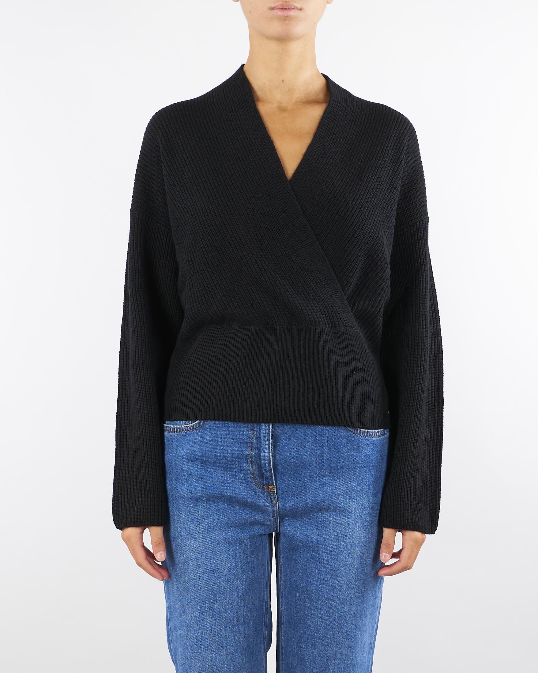 Maglia Nero con scollo incrociato OVEST 7 PENNY BLACK 