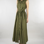 ABito Verde chemisier in cotone NS032 37 NO SECRETS 