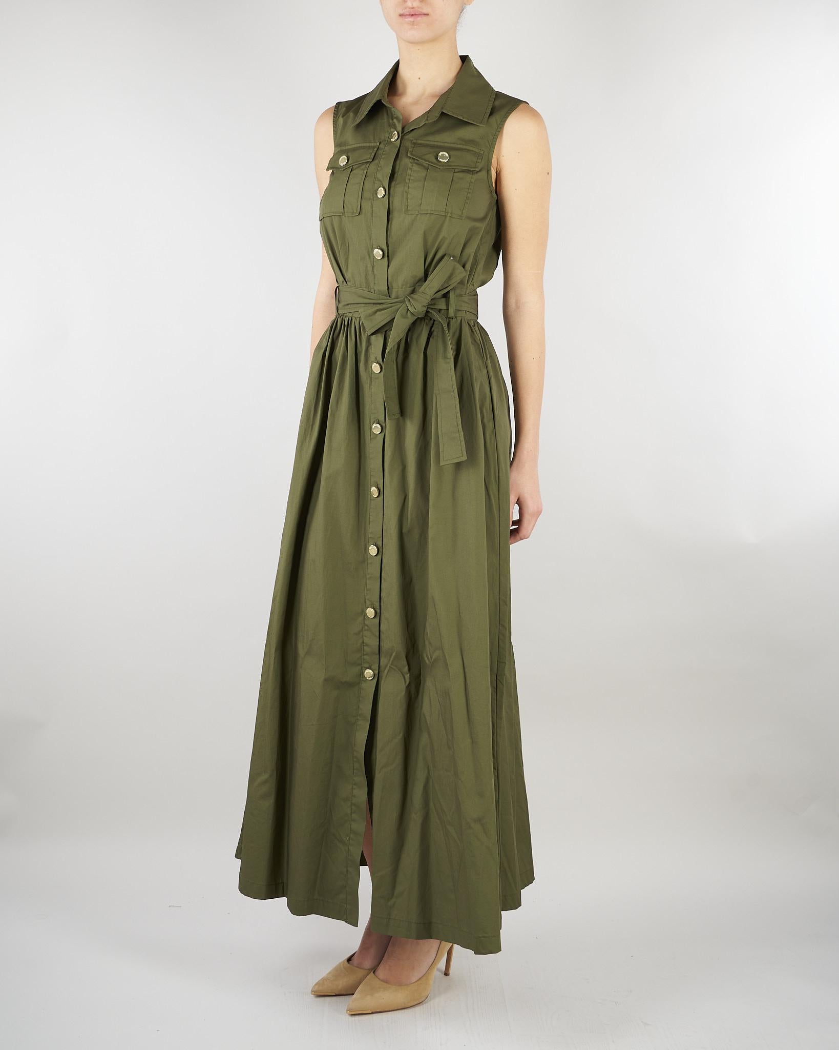 ABito Verde chemisier in cotone NS032 37 NO SECRETS 
