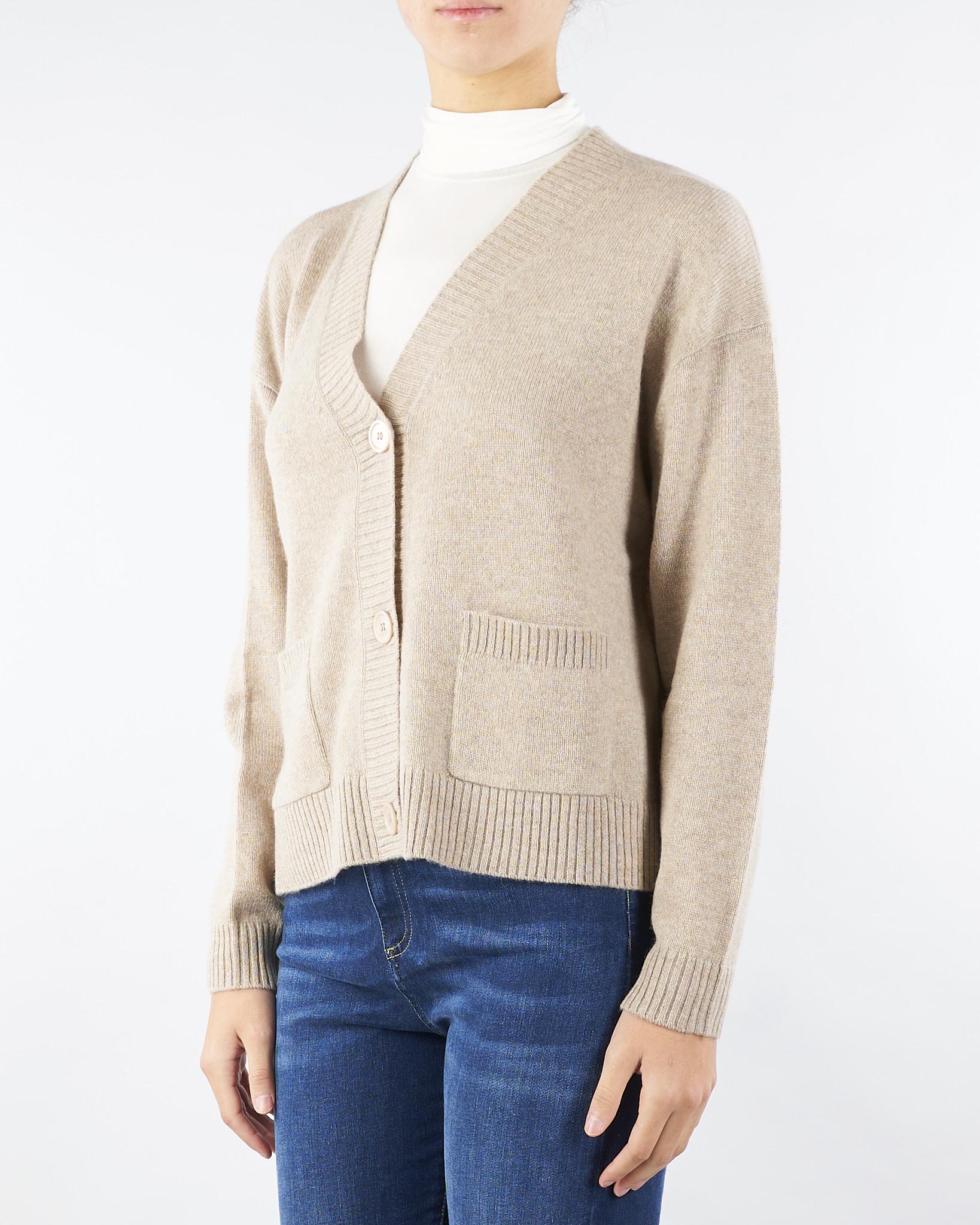 Cardigan Beige in filato di cachemire OMBRA 2 MAX MARA WEEKEND 