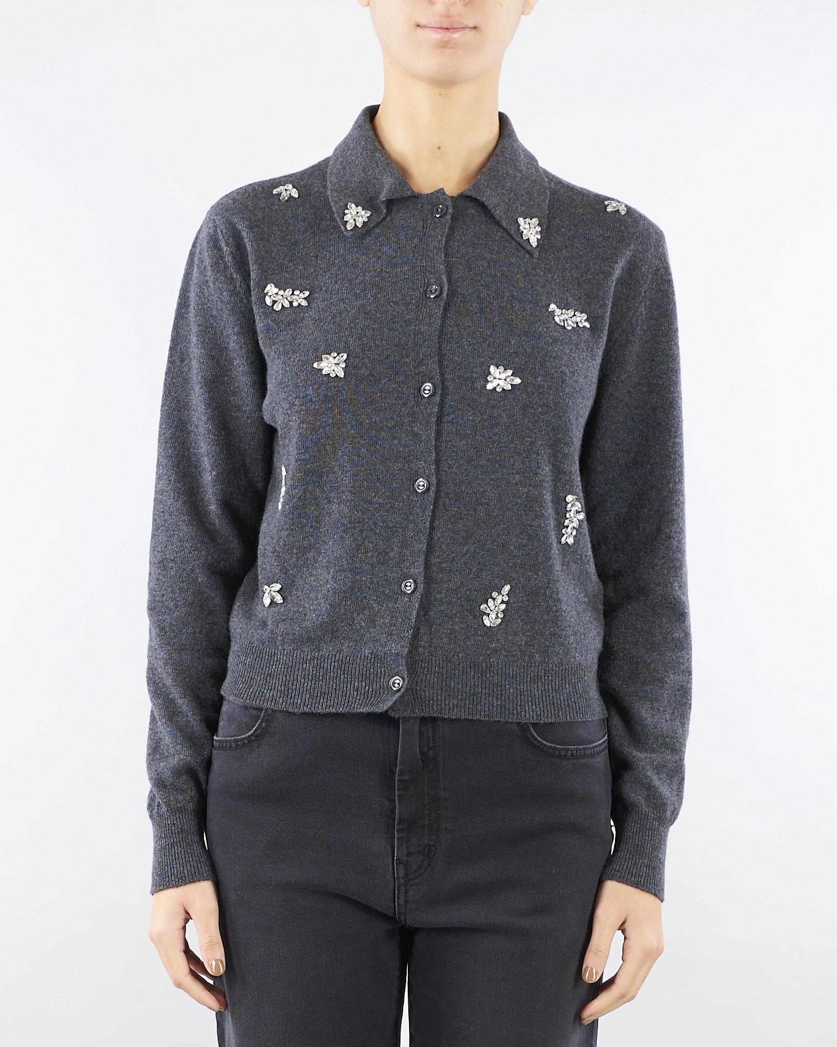 Cardigan Antracite con cristalli D47EN008EO9 MF677 ERMANNO BY ERMANNO SCERVINO 