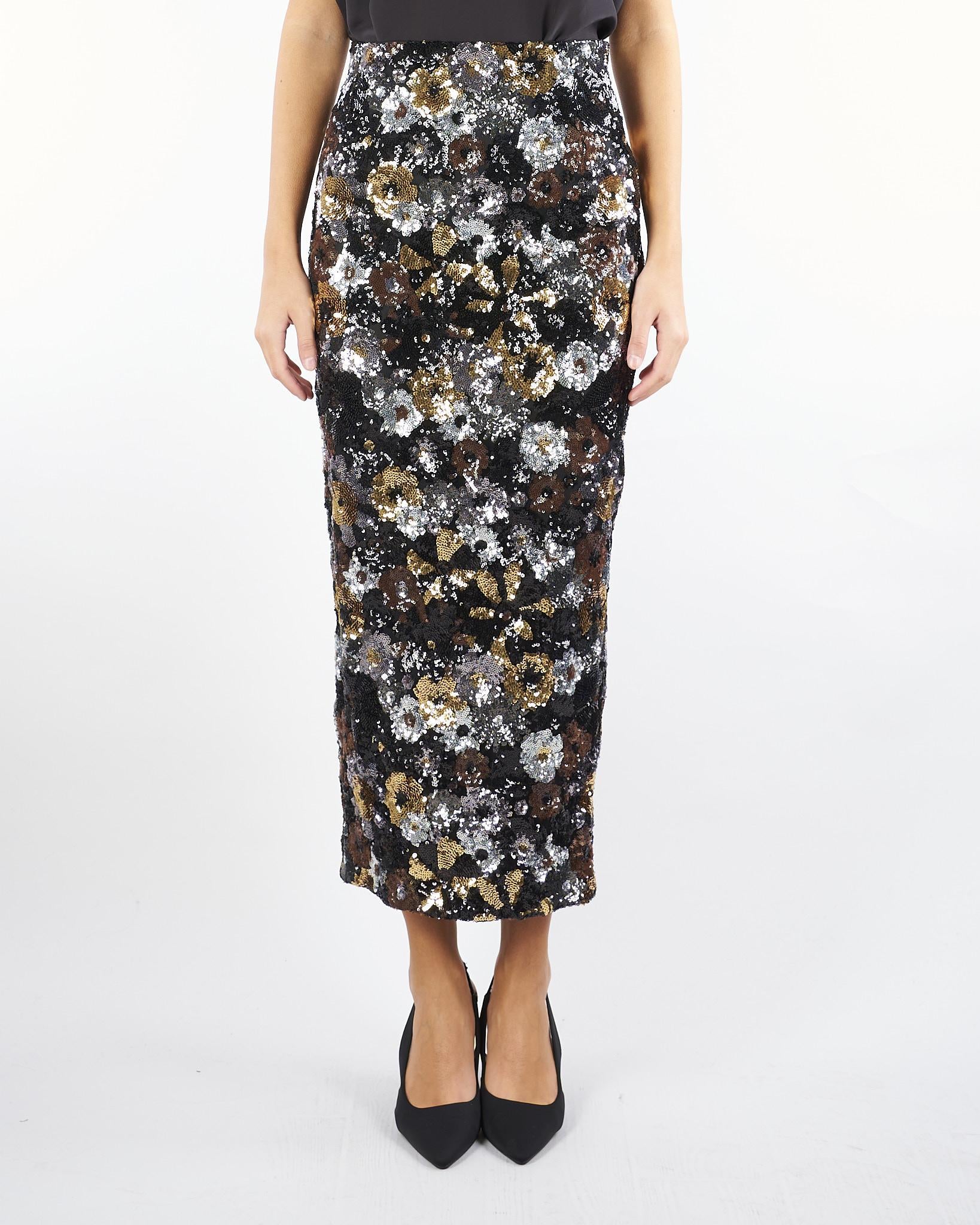 Gonna Nero tubino in tulle e paillette DAMIANA 1 MAX MARA STUDIO 