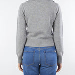 Maglia polo Grigio in pura lana e cashmere con bottoni gioiello V54507 95 VANISE' 