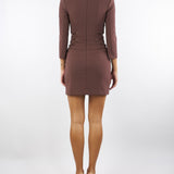 Abito Coffee in doppio crêpe con zip<BR/> AB82356E2 EA3 ELISABETTA FRANCHI 