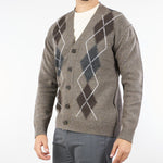 Cardigan Tortora con motivo Rombi A056F002 U281 PAOLO PECORA 