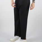 Pantalone Nero in lino con elastico PA3702 9 I'M BRIAN 
