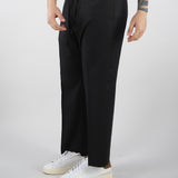 Pantalone Nero in lino con elastico PA3702 9 I'M BRIAN 