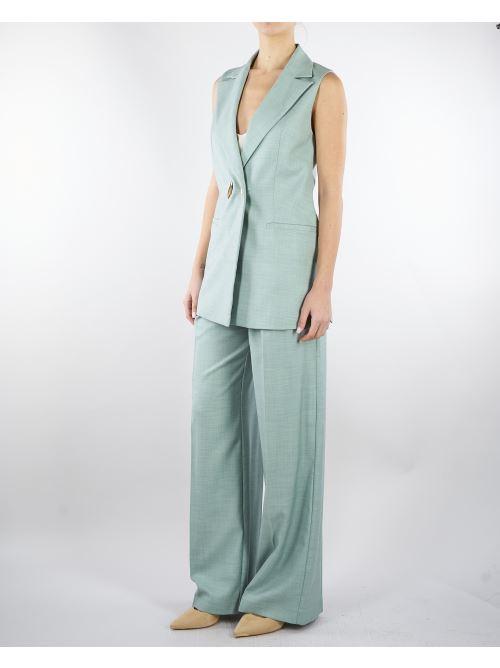 Pantalone Salvia in tramato light PA01201TTEL0014 V0768 SIMONA CORSELLINI 