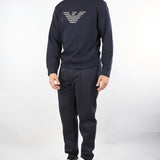 Felpa blu con maxi ricamo logo EM002906AF100132 MB369 EMPORIO ARMANI 