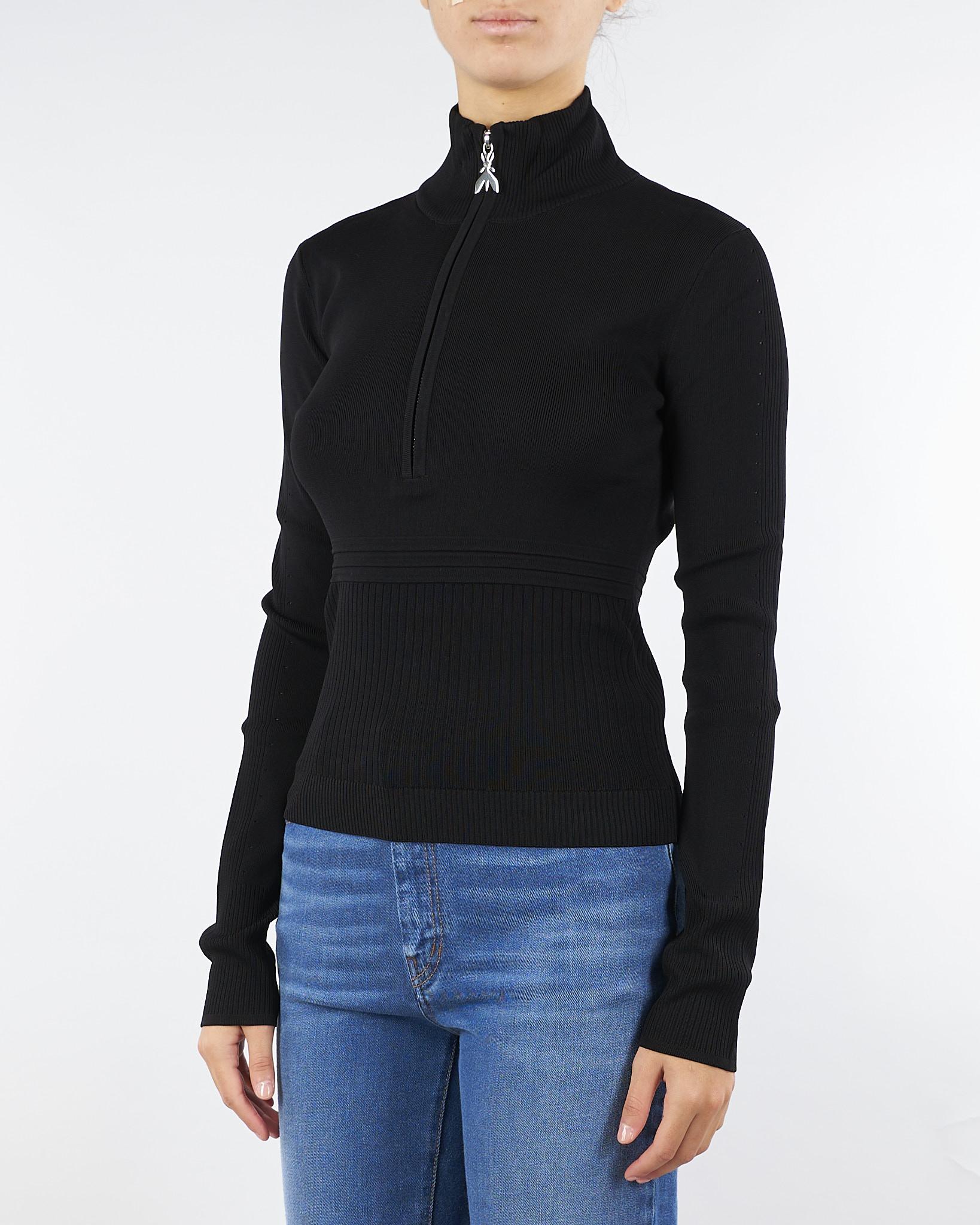 Dolcevita Nero a costine in maglia 8K0323K274 K103 PATRIZIA PEPE 