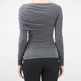 Maglia in lurex con scollo a barca Simona Corsellini