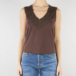 Top Cioccolato in jersey con pizzo RA6152J5003 90913 BLUGIRL 