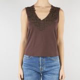 Top Cioccolato in jersey con pizzo RA6152J5003 90913 BLUGIRL 