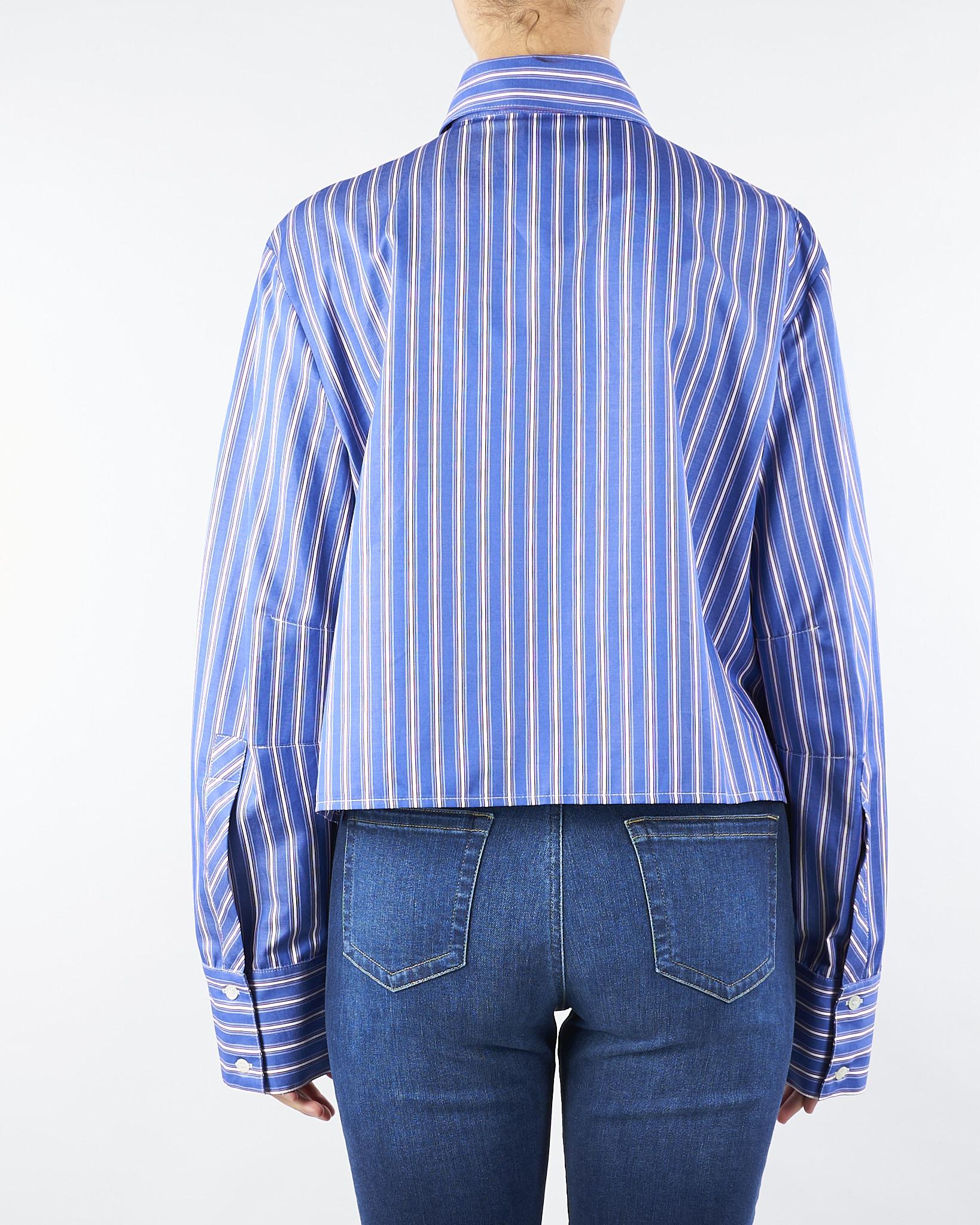 Camicia Blu-Rosso in cotone a righe CA01501 V0744 SIMONA CORSELLINI 