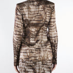 Camicia Cacao in raso con stampa alligatore CA13161E2 644 ELISABETTA FRANCHI 