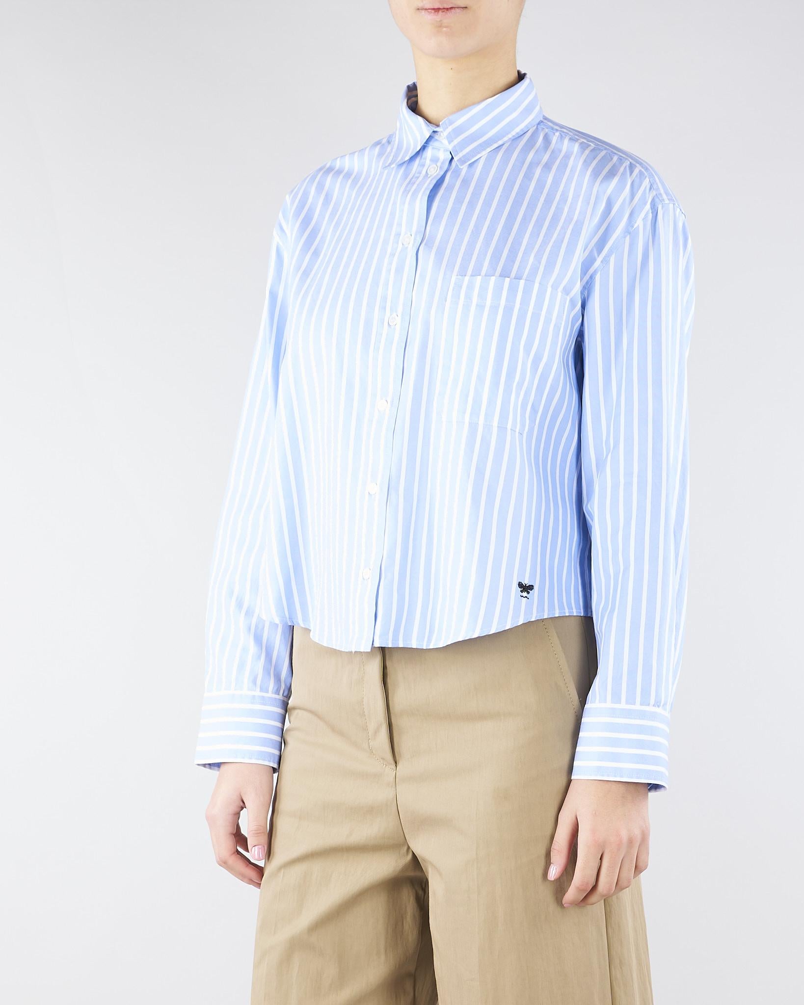 Camicia Azzurro in oxford di cotone a righe WKDCARTONE 1 MAX MARA WEEKEND 