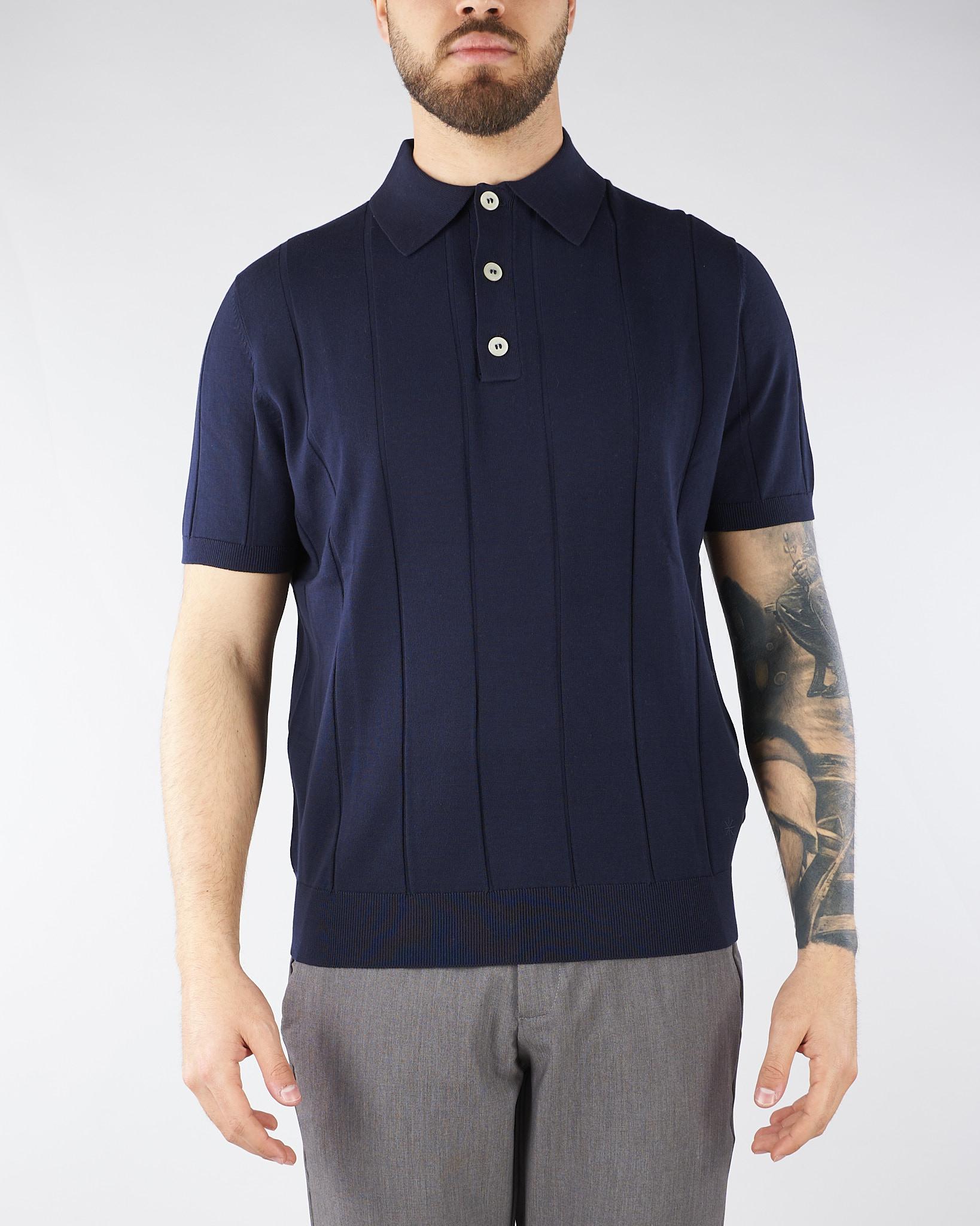 Polo in maglia Blu a costa piatta 4032M508263312 89 MANUEL RITZ 