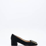 Pumps in velluto con accessorio Francesco Sacco