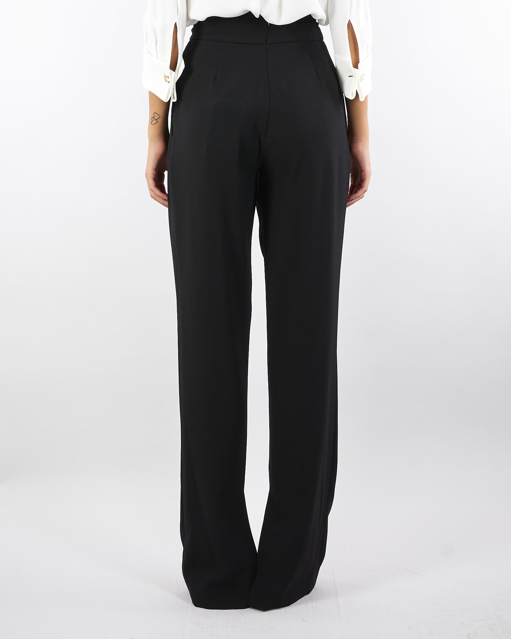 Pantaloni Nero in crêpe leggero PA11757E2 110 ELISABETTA FRANCHI 