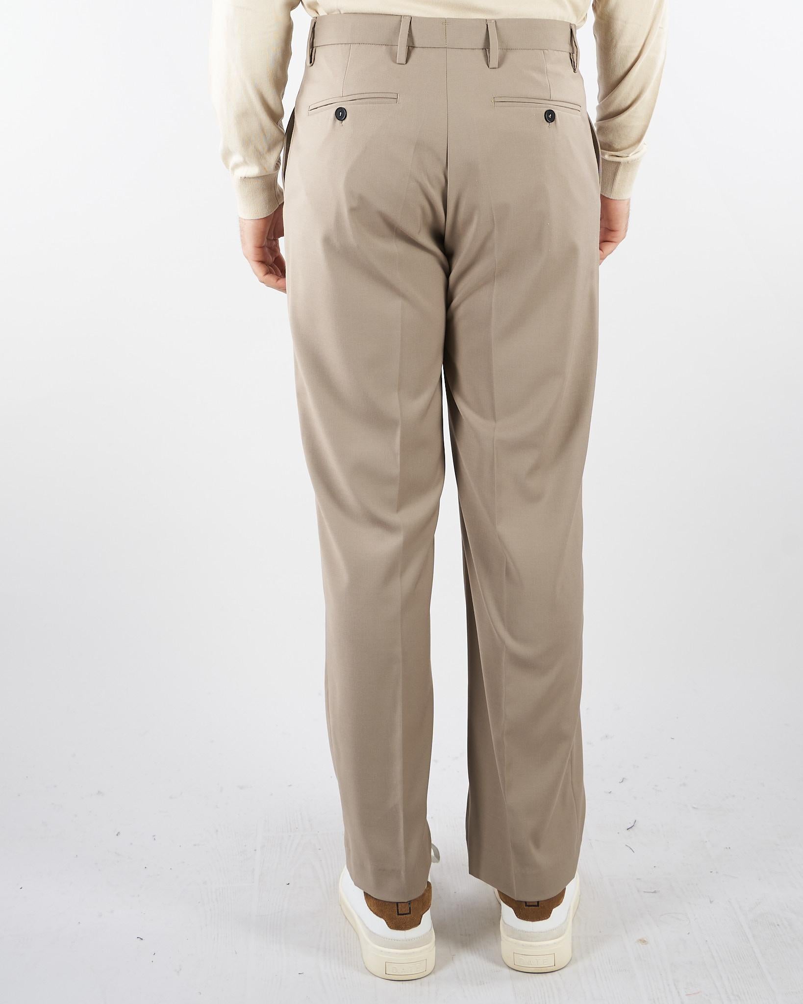 Pantalone Taupe gamba dritta crop fit PA3683 35 I'M BRIAN 