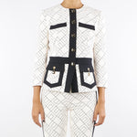 Giacca Milk-Nero bi-color in doppio crêpe GIS0156E2 EF1 ELISABETTA FRANCHI 