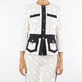 Giacca Milk-Nero bi-color in doppio crêpe GIS0156E2 EF1 ELISABETTA FRANCHI 