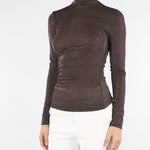 Maglia dolcevita Cioccolato in lurex MG00801TJER0061 V0746 SIMONA CORSELLINI 