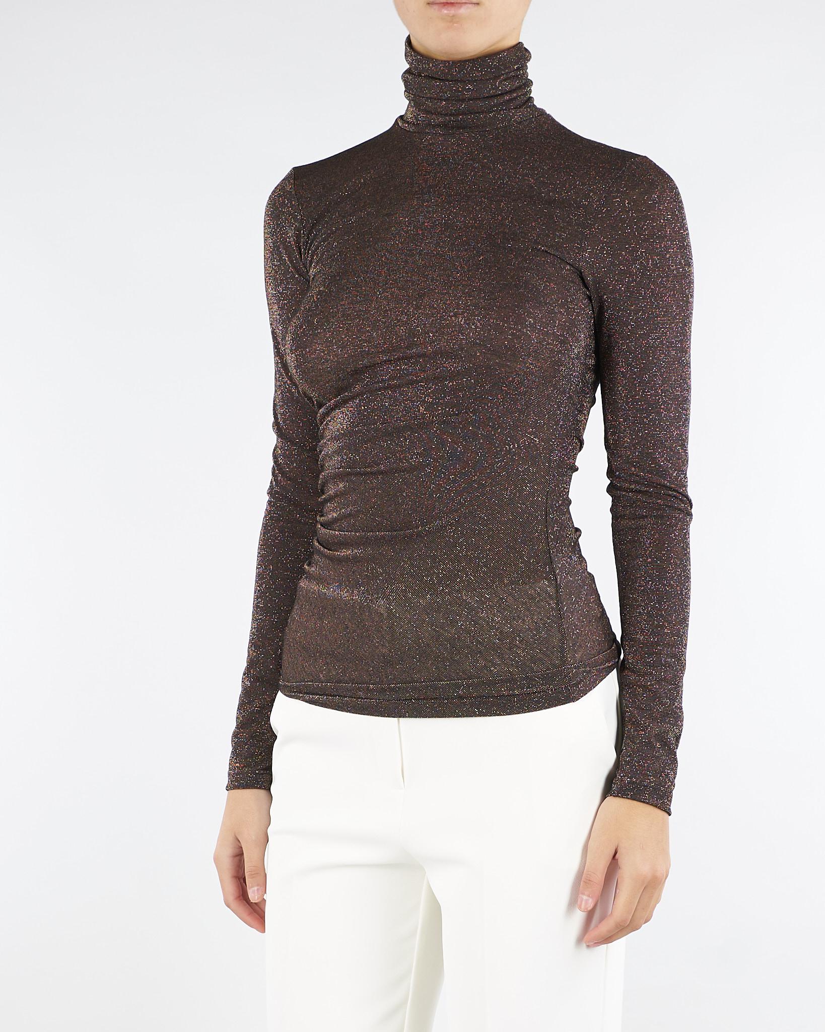 Maglia dolcevita Cioccolato in lurex MG00801TJER0061 V0746 SIMONA CORSELLINI 