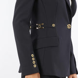 Giacca Nero in crêpe leggero con dettagli gioiello GI17556E2 110 ELISABETTA FRANCHI 