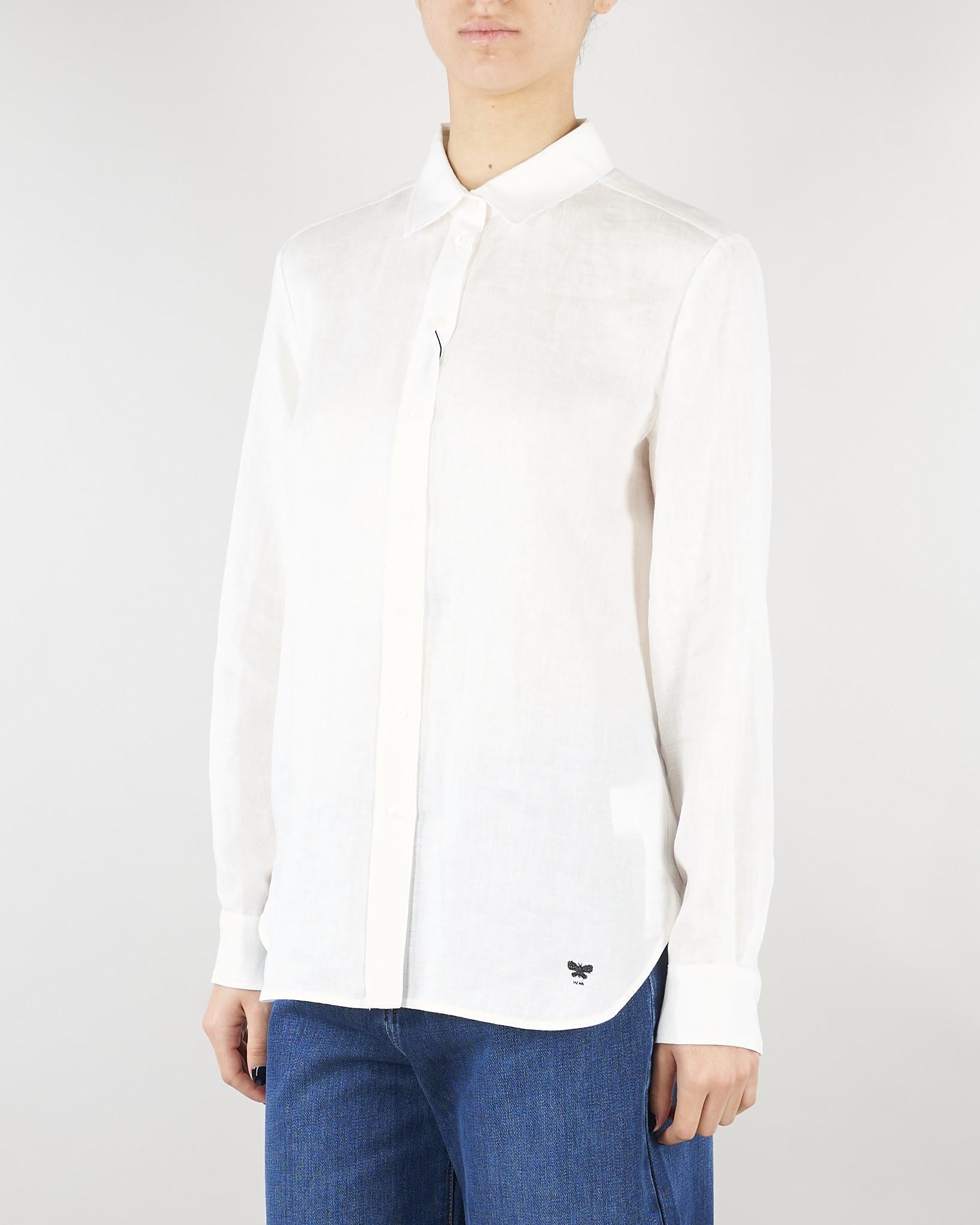 Camicia Bianco in tela di lino WKDWERNER 1 MAX MARA WEEKEND 