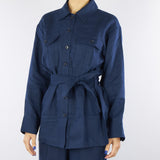 Camicia oversize Blu in puro lino