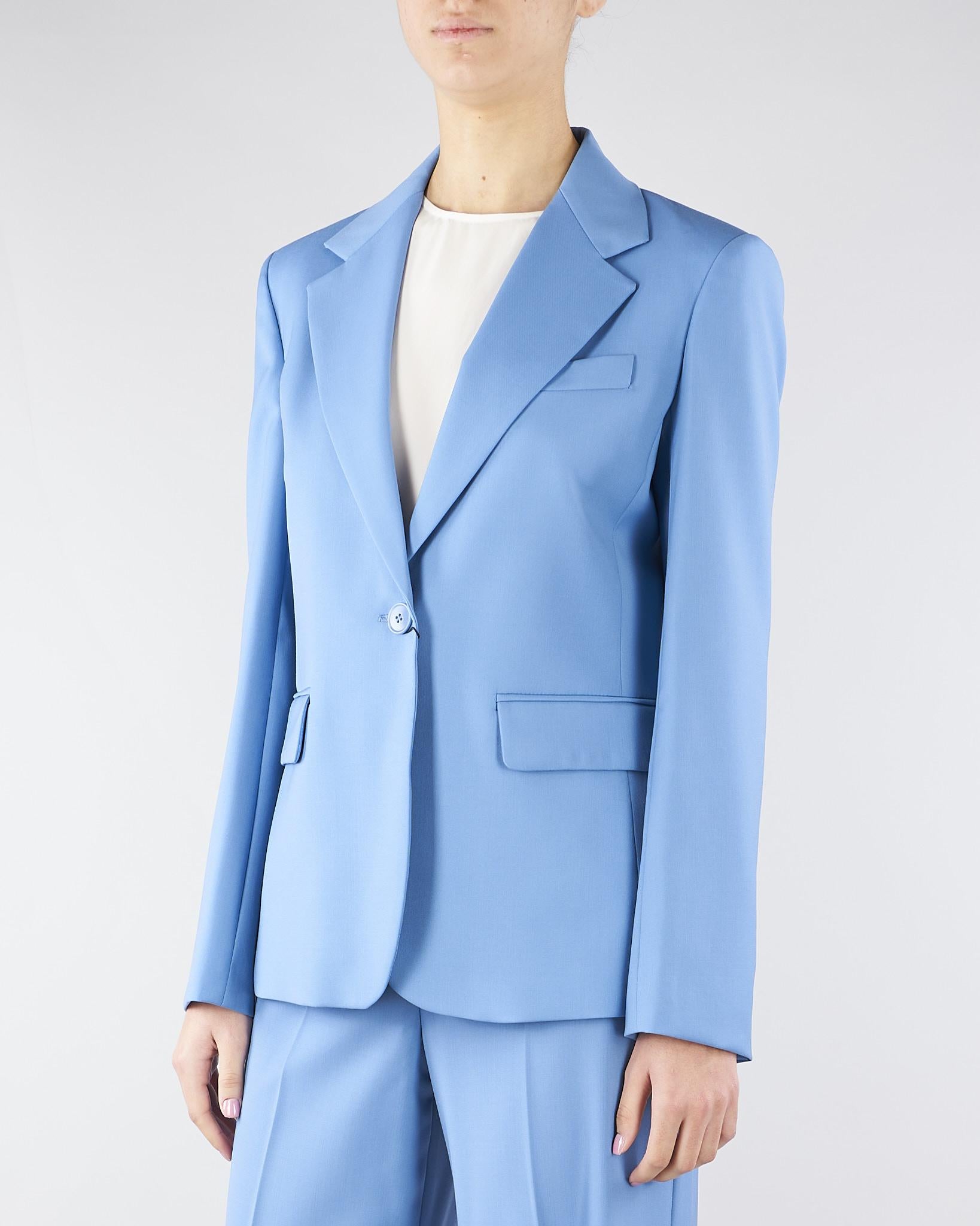 Blazer Azzurro in lana stretch WKDLAMINE 5 MAX MARA WEEKEND 