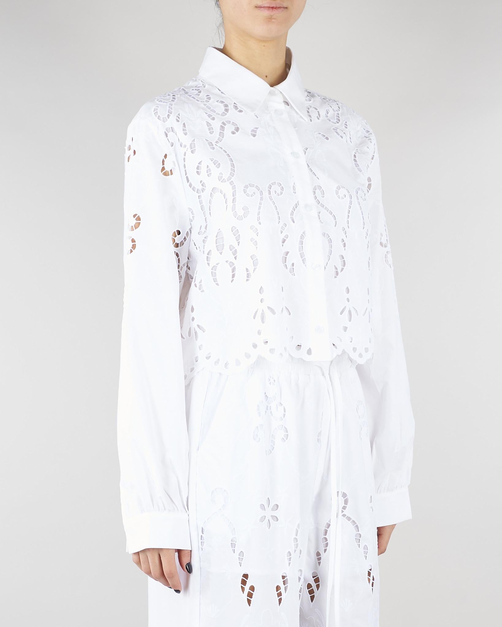Camicia Bianco con ricamo ajour NS235 01 NO SECRETS 