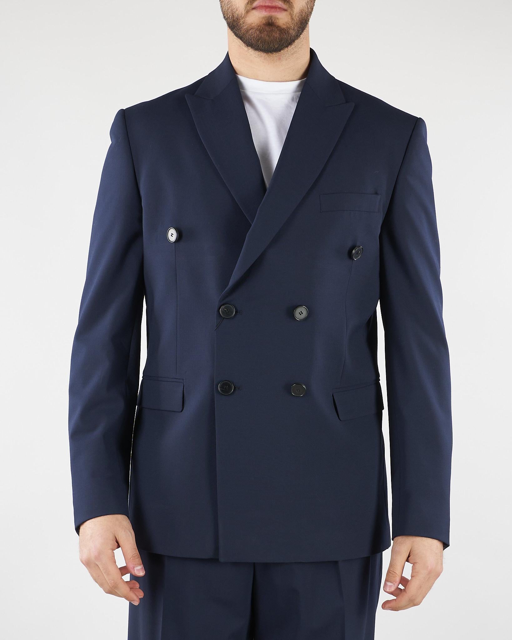 Giacca Blu doppiopetto Relaxed fit B6AB0020 89M AMARANTO 