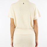 Top Crema smanicato in maglia 2K0351K9O3A W405 PATRIZIA PEPE 