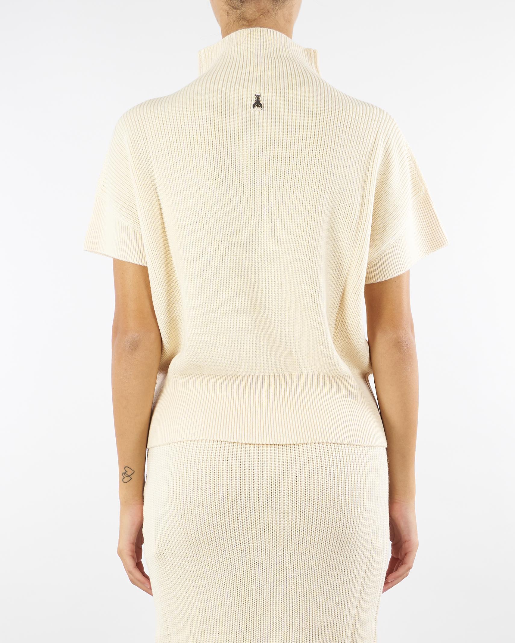 Top Crema smanicato in maglia 2K0351K9O3A W405 PATRIZIA PEPE 