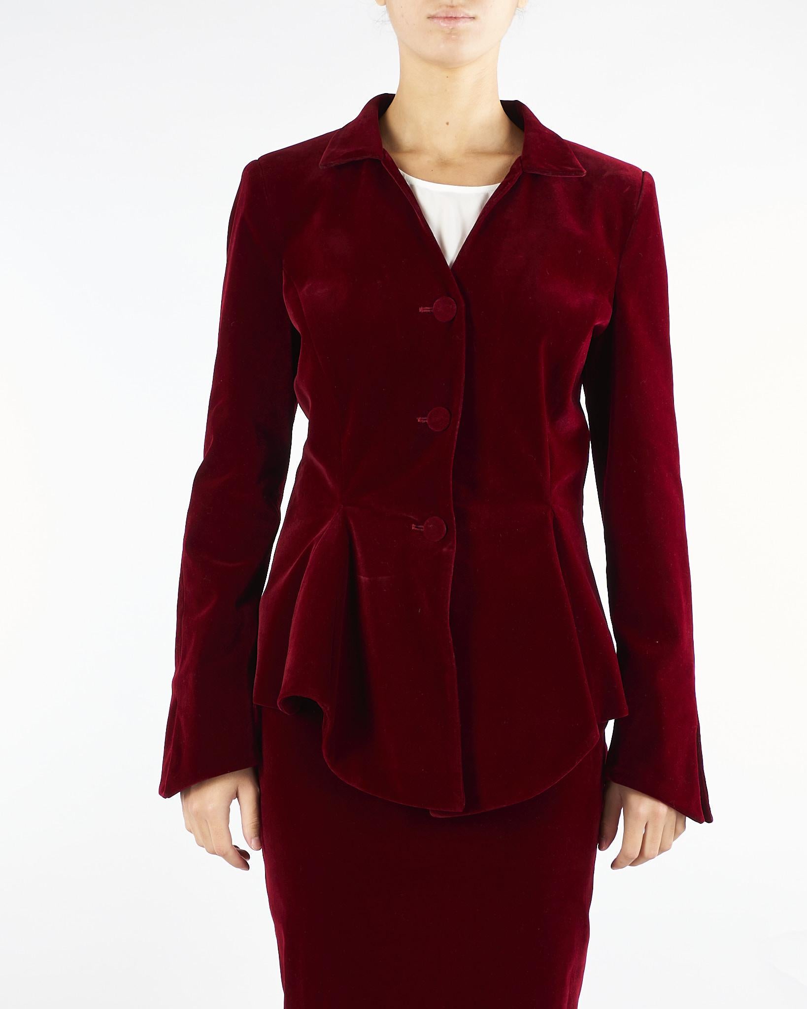 Giacca Bordeaux in velluto ACT15182GI1043 85 ACTUALEE 