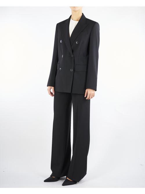 Pantalone Nero in crêpe di lana VERBENA 5 MAX MARA STUDIO 