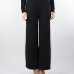 Pantalone Nero in maglia con banda laterale a contrasto RI5NT031 0001 ICONA 