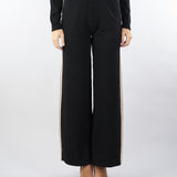 Pantalone Nero in maglia con banda laterale a contrasto RI5NT031 0001 ICONA 
