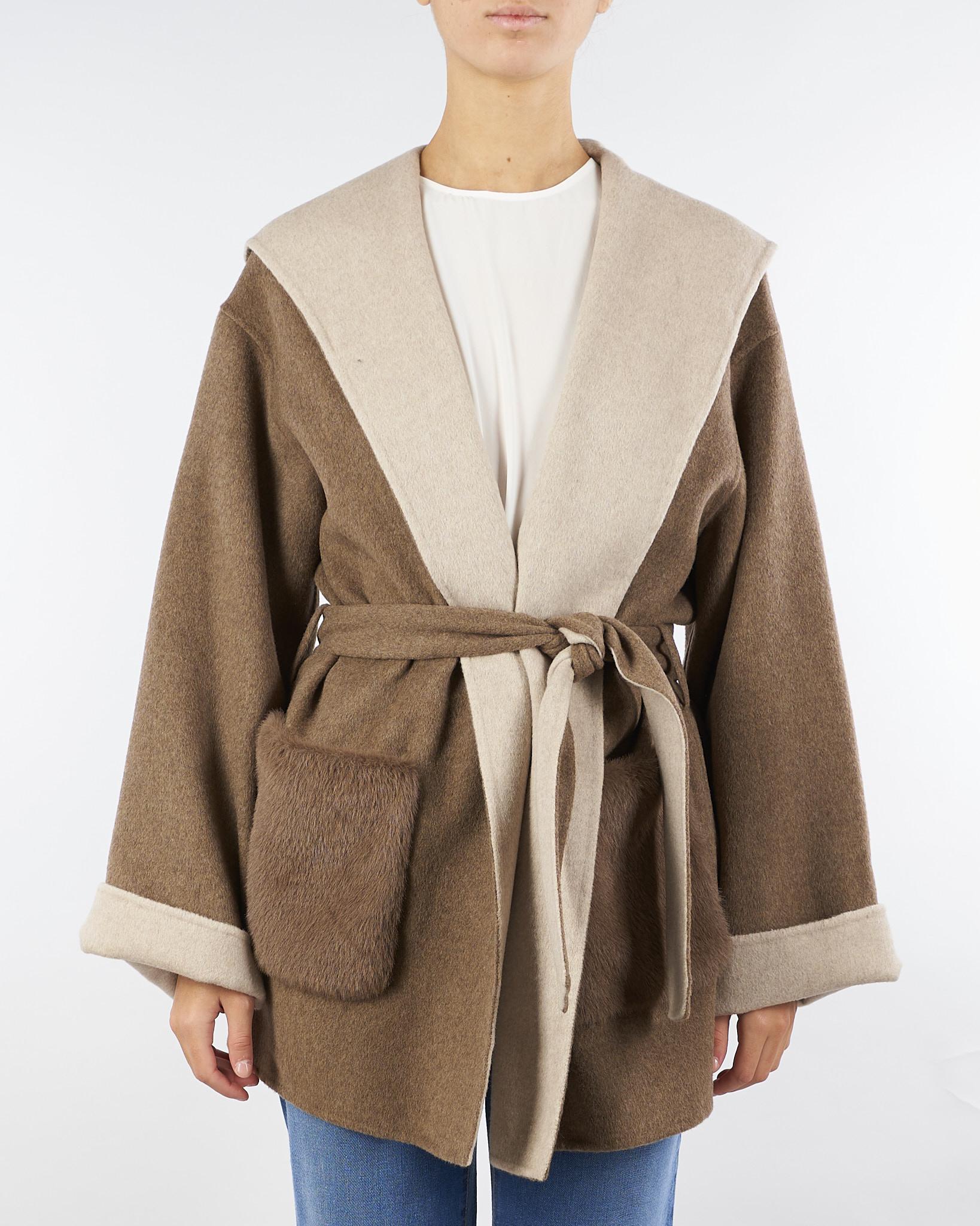 Cappotto corto Terra in double mistolana mélange<BR/> PM0165150975 220 SEVENTY 