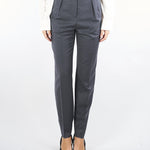 Pantalone Antracite in flanella di lana con doppia pinces RANIA 3 MAX MARA STUDIO 