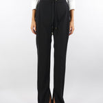 Pantaloni Nero in crêpe leggero PA11757E2 110 ELISABETTA FRANCHI 
